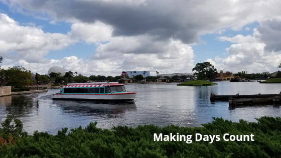 You can travel around Epcot by boat