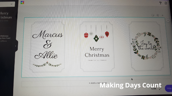 Canva Christmas tag text