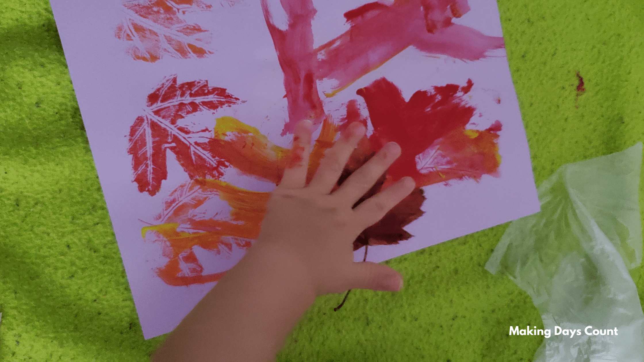 Indoor Toddler Activities: Painting with Leaves